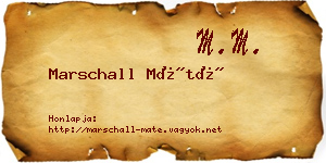 Marschall Máté névjegykártya